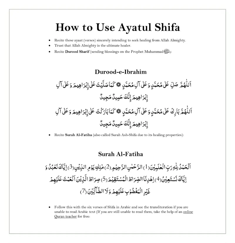 How To Use Ayat E Shifa - Step 1